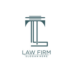 LAW & JUSTICE VECTOR LOGO DESIGN WITH MODERN LETTER CONCEPT
