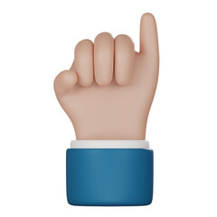Cartoon pinky promise hand gesture. Agreement concept. 3D illustration.