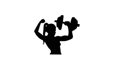 silhouette fitness femme avec haltère 
