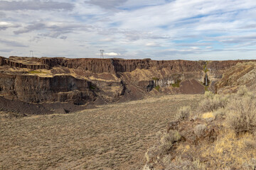 Frenchmans Coulee Waterfall in Distance