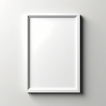 a realistic blank photo frame hanging on a wall created with Generative Ai