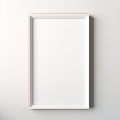 a realistic blank photo frame hanging on a wall created with Generative Ai