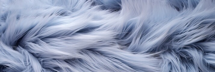 Winter magical background for lettering, blue fur, empty space.