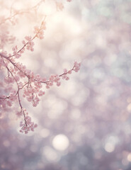 Naklejka premium Spring flowers on branches in the garden. AI
