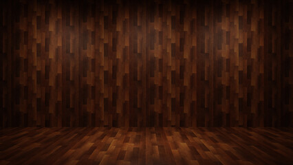 wall and floor lights Parquet Backdrop for Product Presentation, Interior Decoration 3D Rendering