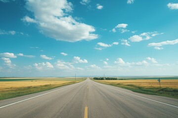 Empty road in summertime. Generative AI