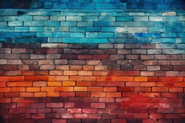 Brickwall background with captivating hues and unique arrangements. Generative AI