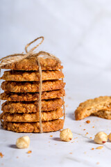 Oatmeal cookies with hazelnuts