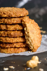 Oatmeal cookies with hazelnuts