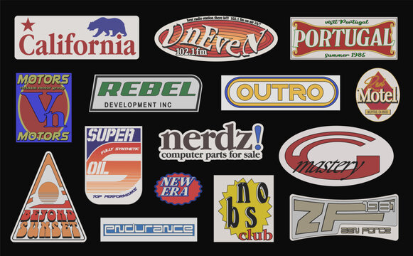 Vintage Car Racing Logos & Car Brand Decals & Stickers from the 1970's