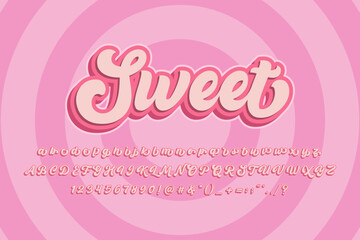 Sweet editable text effect font