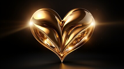 Generative AI. Golden heart