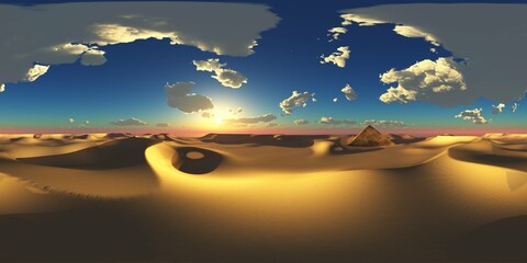 Panorama of sandy desert. Environment map. HDRI . equidistant projection. Spherical panorama. panorama 360.
3d rendering