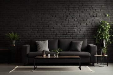 Black Painted Brick Wall Offers Dramatic Background Or Wallpaper Option