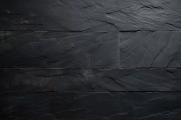 Gordijnen Dark Black Slate Background Provides Textured Surface © Anastasiia