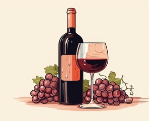 Generative AI. Wine and glass