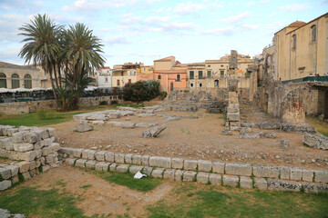Ruins of temple of Apollo in Ortigia