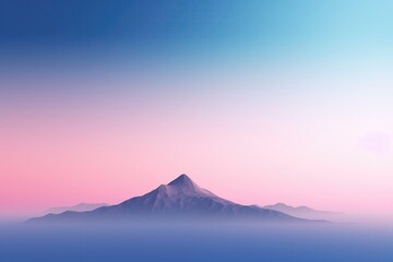 Minimalist Backdrop Featuring Solitary Mountain Peak Against Captivating Gradient Sky