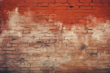 Red Grunge Brick Wall With Abstract And Vintagestyle Pattern