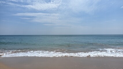Shore and calm ocean in Lisbon in Carcavelos