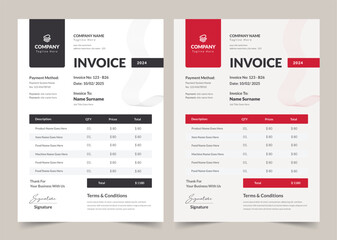 Black and White Invoice Layout