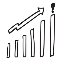 diagram in vector.business icon growth infographics in doodle style. linear illustration infographics. Template for logo sticker poster icon app website. Business icon series