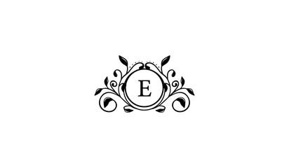 abstract Black flower logo E