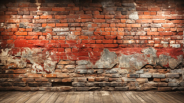 Fototapeta Old vintage red brick wall background