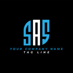 SAS letter logo creative design with vector graphic, Abc simple and modern logo design. Pro Vector