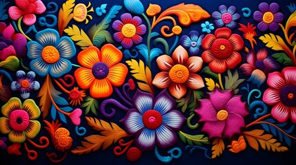 Fototapeta na wymiar Vibrant Floral Extravaganza: Handcrafted 3D Clay Flowers. generative ai