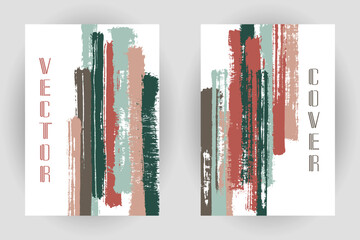 Couple of cover pages with vertical paintbrush stripes pattern.