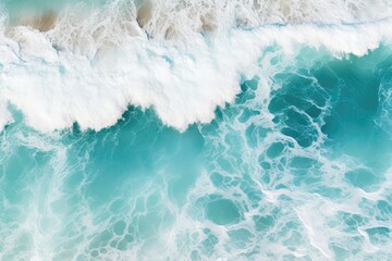 Aerial Image Of Ocean Waves Splashing From Birdseye View