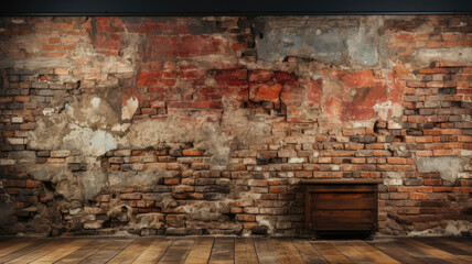 Vintage brick wall textured historic red architectural with empty space background Highly Detailed