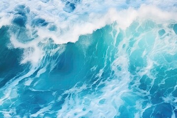 Obraz premium Spectacular Aerial Top View Of Ocean Waves Splashing, Creating Stunning Background