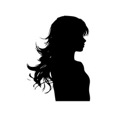 Girl black silhouette vector