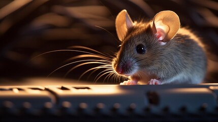Detailed Mouse Portrait: Macro Shot