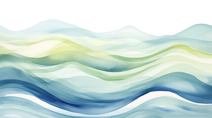 A blue  water ocean  wave, with transitions. Watercolor lines, banner.