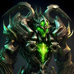 silver and green zitra abstract ux ui game characters of a space zerg inspired from starcraft insect alien warrior style video slot game neon lights full colour ingame behance dynamic intricate 
