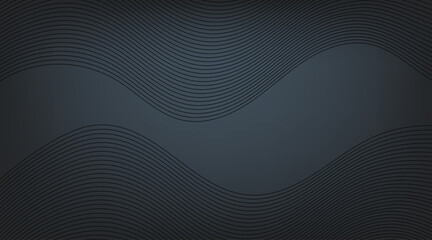 Modern vector background with black wavy lines.