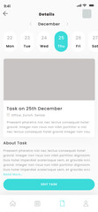 Planning Task in Calendar, Project Management and Schedule Pages Mobile App UI Kit Template