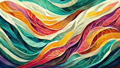 Farbmuster in Wellenform, psychedelisches Farbmuster, bunt f&uuml;r Hintergr&uuml;nde und Pr&auml;sentationen