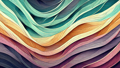 Farbmuster in Wellenform, psychedelisches Farbmuster, bunt f&uuml;r Hintergr&uuml;nde und Pr&auml;sentationen