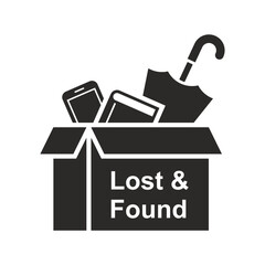 Lost items icon. Lost and found. Vector icon isolated on white background.