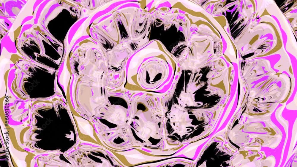 Poster liquid pink blobs in a cartoon animation spreads over the entire background. design. boiling abstrac