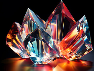 Crystalline forms refract vibrant prisms in kaleidoscopic abstract