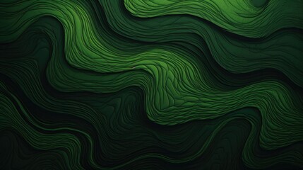 Abstract green background with fluid wavy shapes