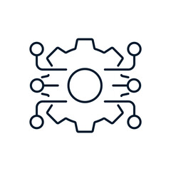 Concept of digital transformation, electronics. Vector icon isolated on white background.