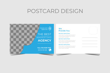 Corporate business or marketing agency postcard template