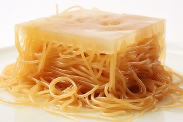 Transparent spaghetti pasta. Generative AI