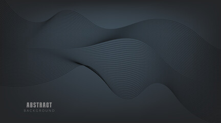 Abstract black background with wavy lines.